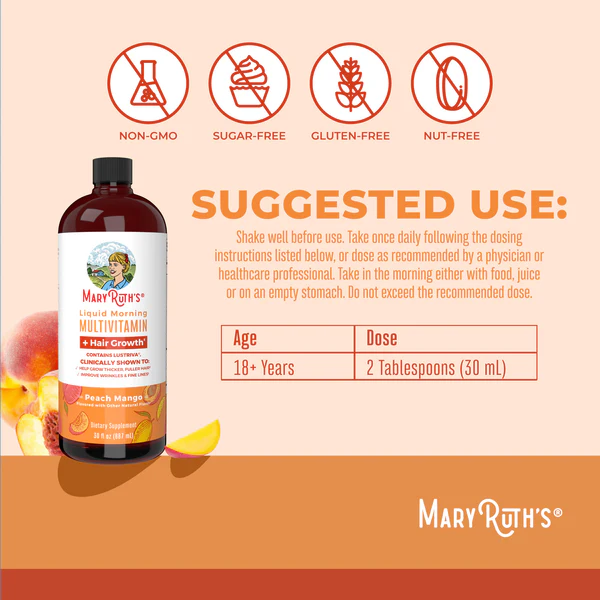 Liquid Morning Multivitamin + Hair Growth+Smooth out facial wrinkles